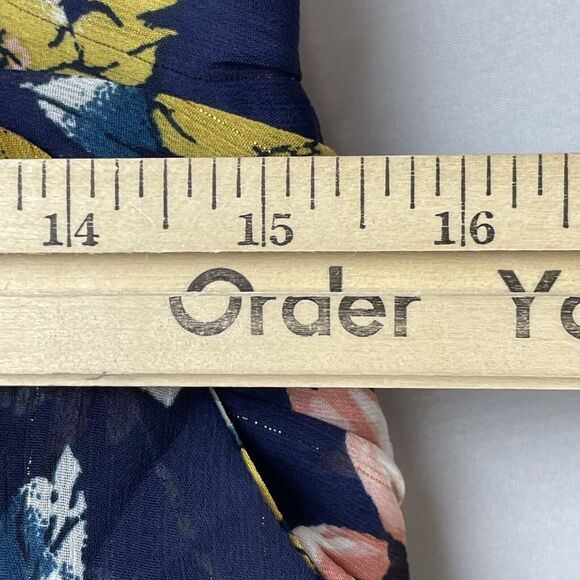 Lulus Floral Ruche Maxi Dress Women's Large Blue Floral Flowercore Coquette - Picture 15 of 16